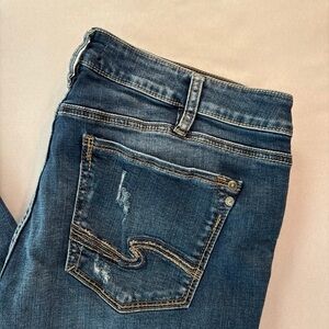 Silver Jeans Women's Boot Cut Dark Blue Denim Jeans